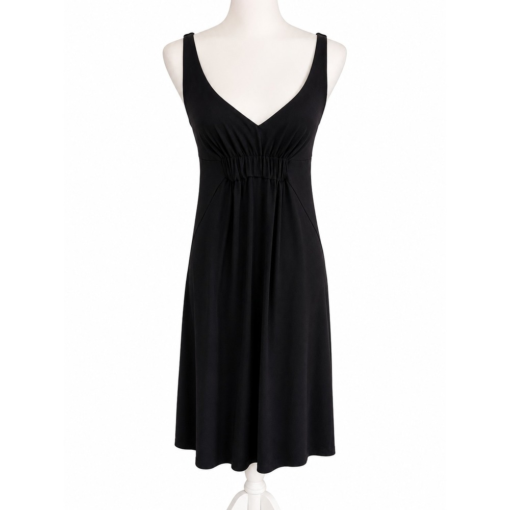 CAbi Black Empire Waist Dress Women's Small Sweetheart Neck Classy LBD Show Off - Picture 2 of 4
